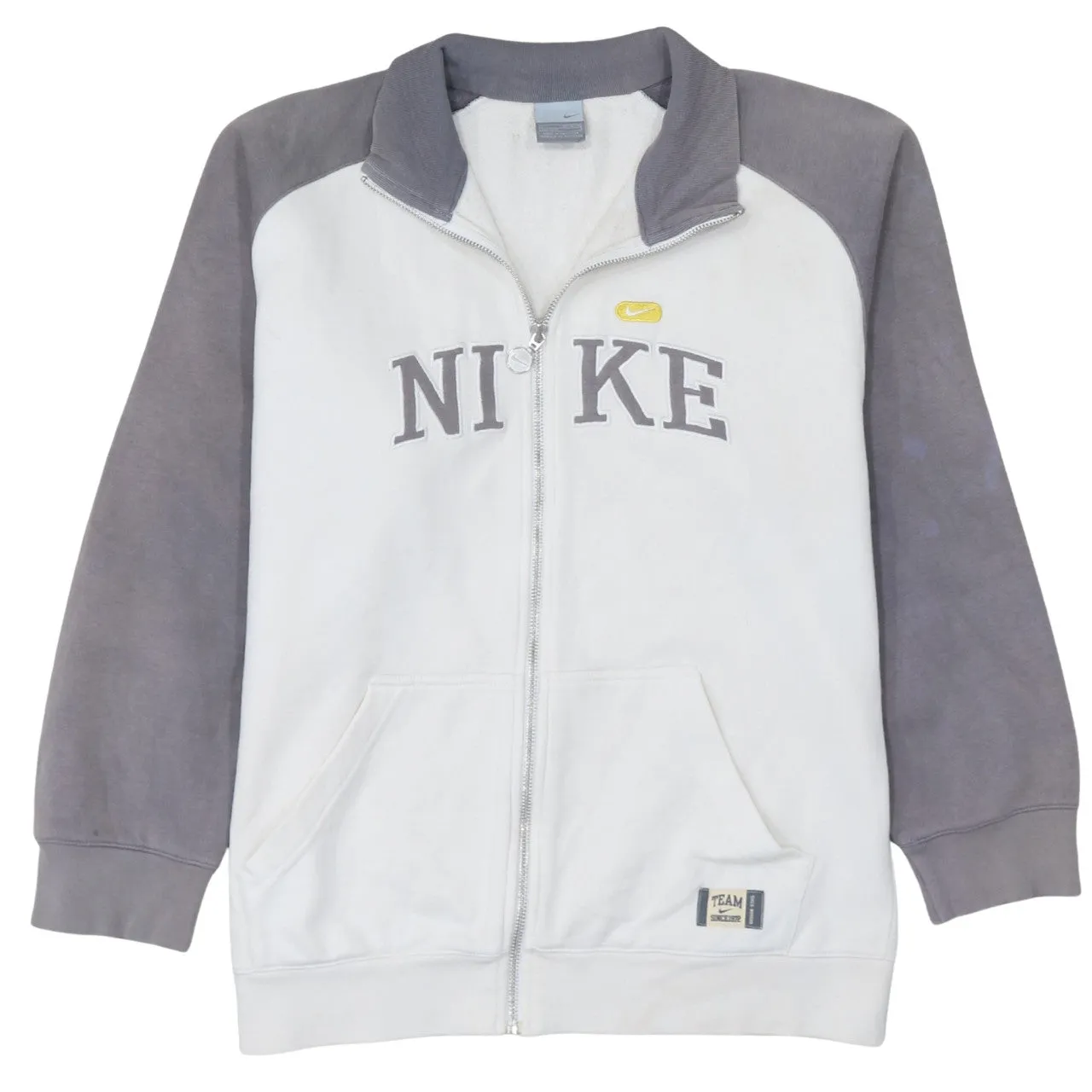 Nike 90's Spellout Full Zip Up Sweatshirt Large White sold by Vintage Club