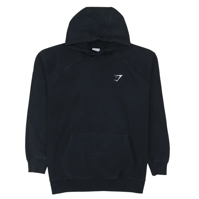 Gym Shark 90's Drawstring Pockets Pullover Hoodie Large Black made by Gymshark