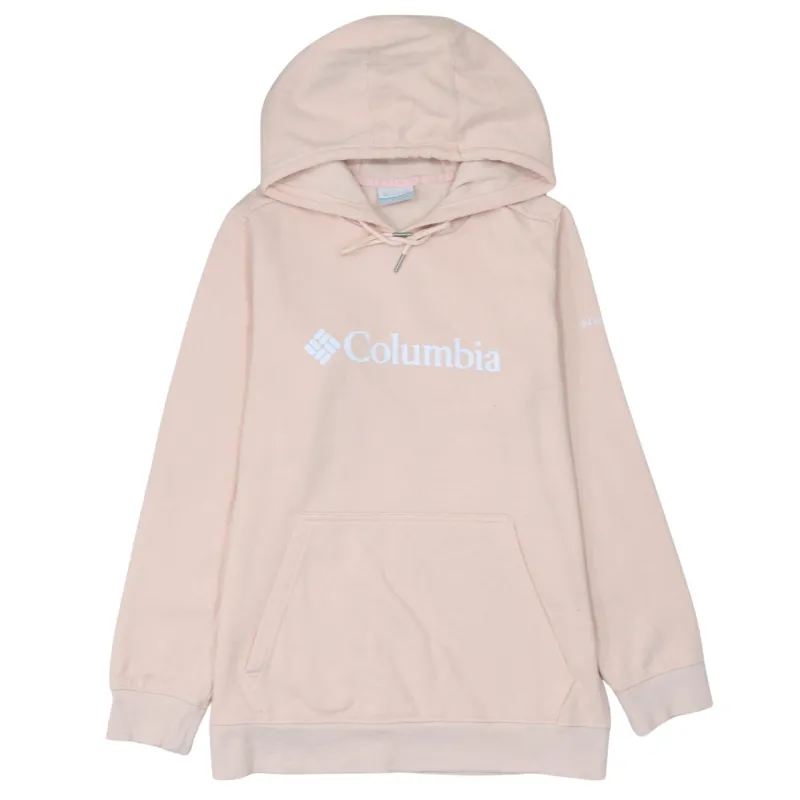 Columbia 90's Spellout Pullover Hoodie Large Pink made by Columbia