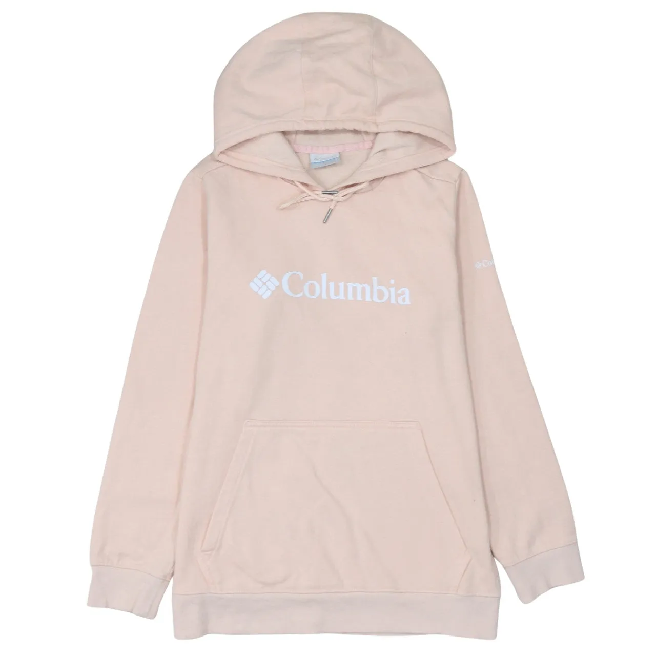 Columbia 90's Spellout Pullover Hoodie Large Pink sold by Vintage Club
