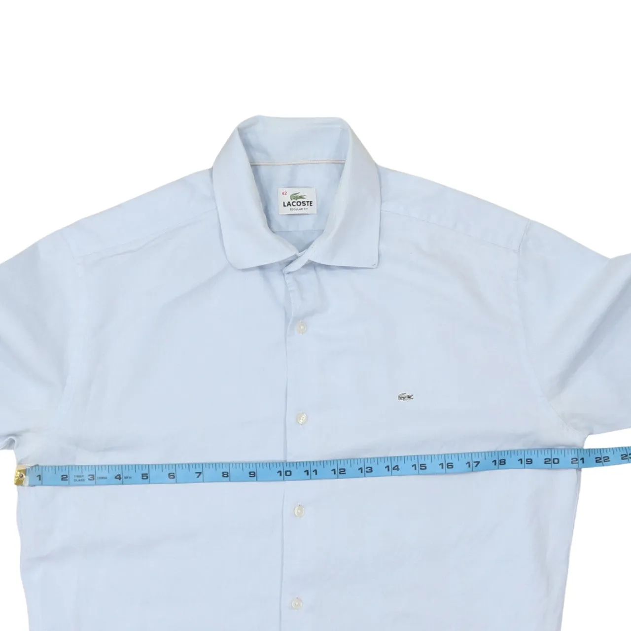 Lacoste 90's Long Sleeve Button Up Shirt Medium Blue sold by Vintage Club product image thumbnail 5