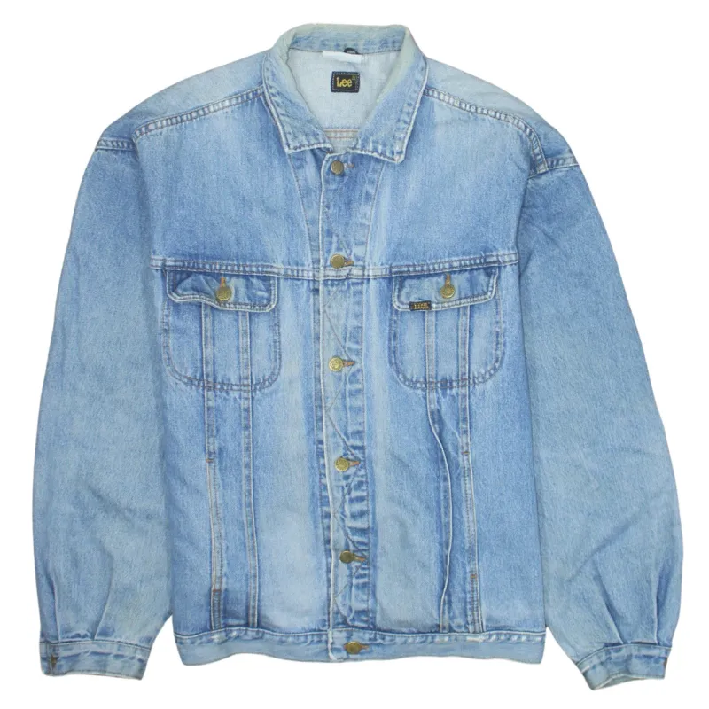 Lee 90's Plain Button Up Denim Jacket Medium Blue made by Lee