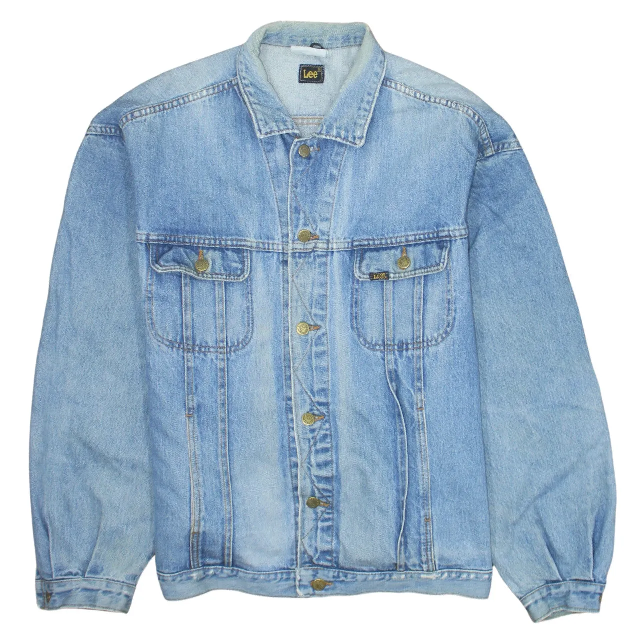 Lee 90's Plain Button Up Denim Jacket Medium Blue sold by Vintage Club