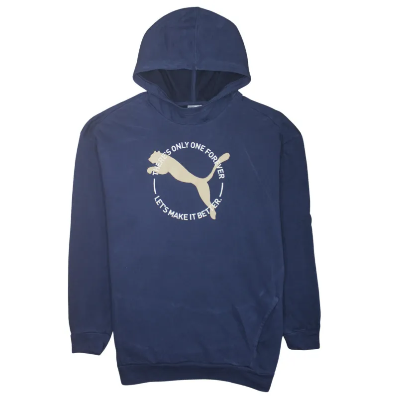 Puma 90's Spellout Pullover Hoodie XXLarge (2XL) Navy Blue sold by Vintage Club