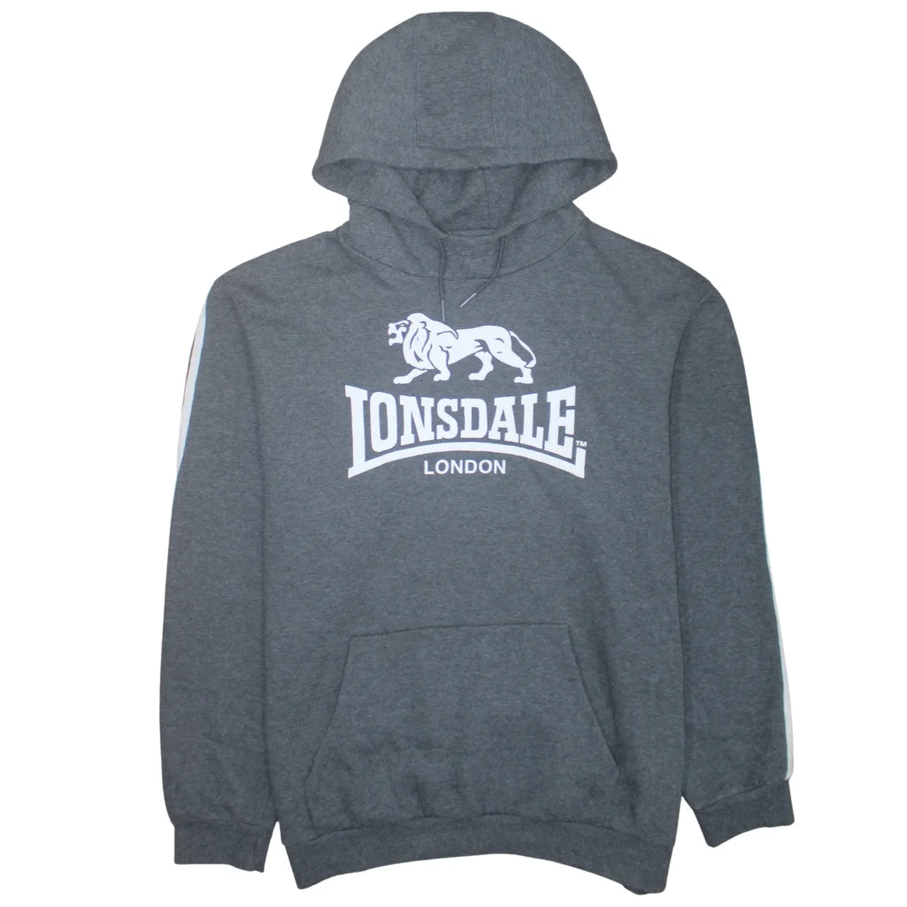 Lonsdale London 90's Spellout Pullover Hoodie XXXLarge (3XL) Grey sold by Vintage Club