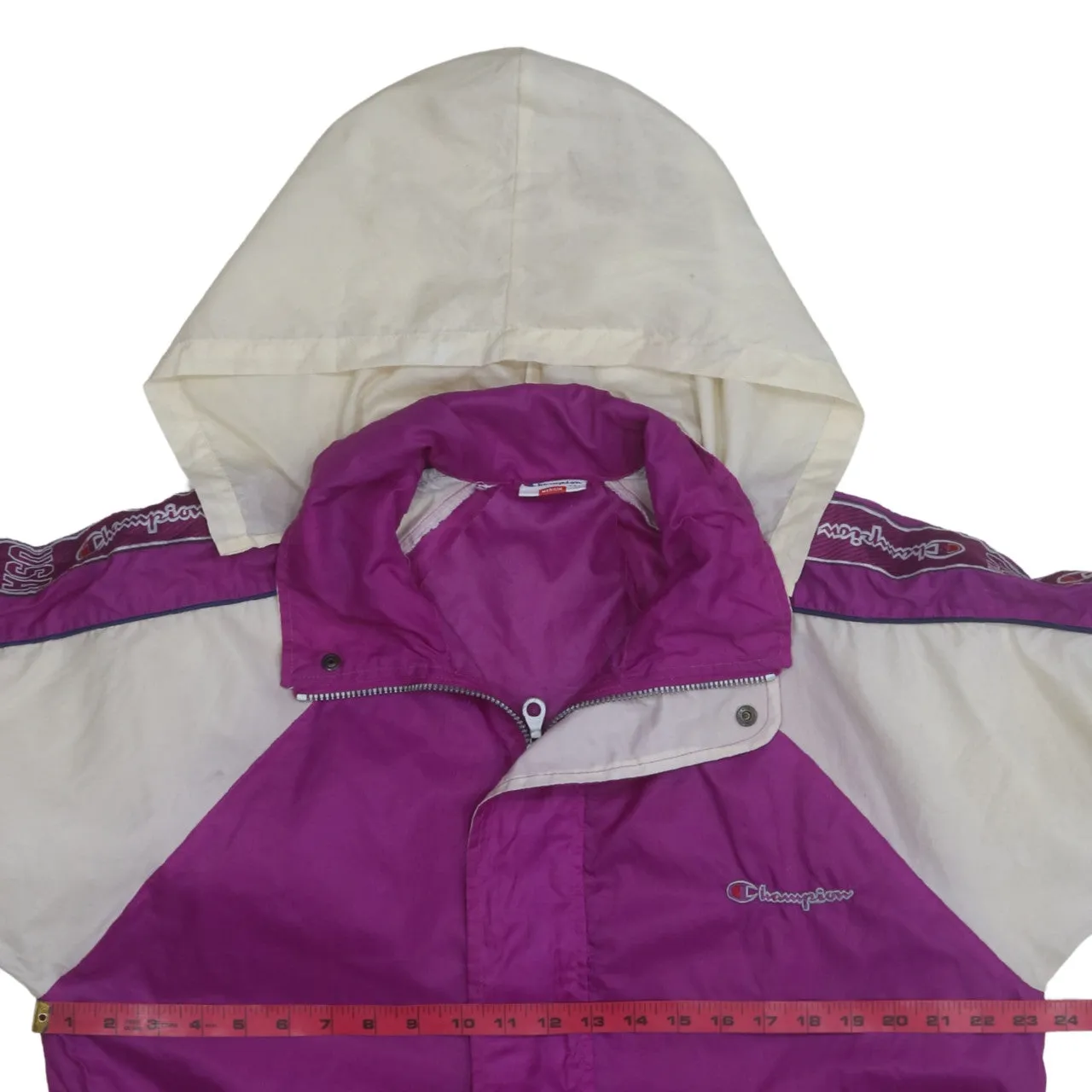 Champion 90's Hooded Full Zip Up Windbreaker Medium Purple sold by Vintage Club product image thumbnail 5
