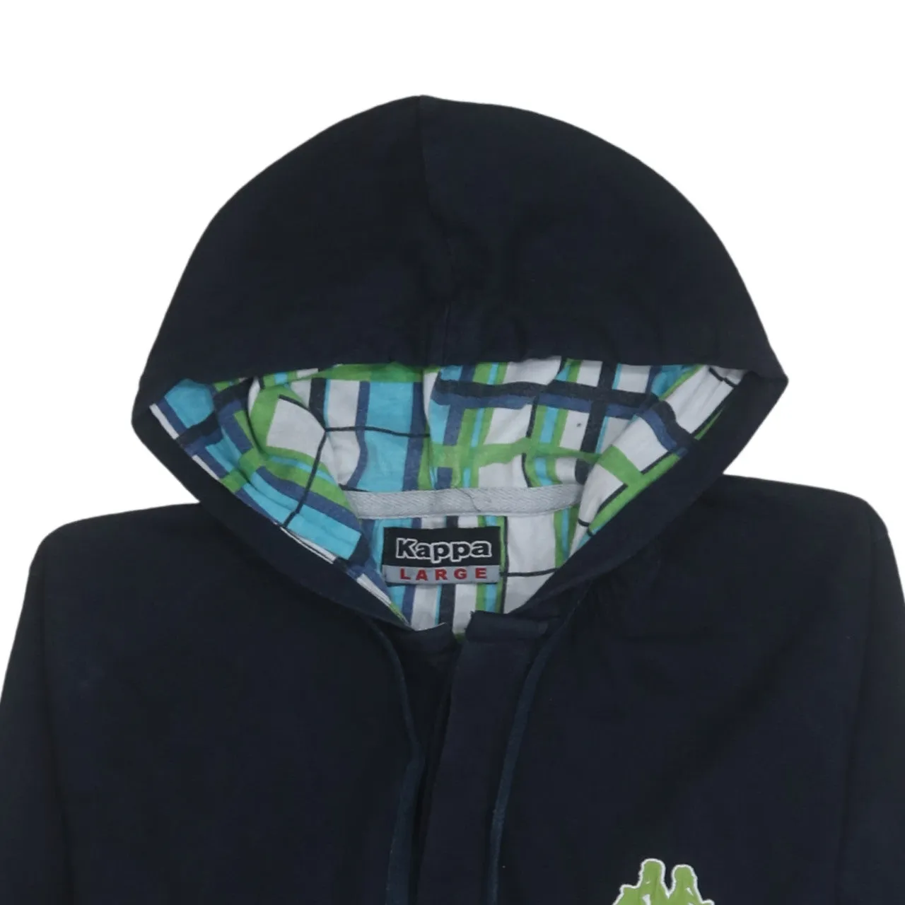 Kappa 90's Drawstring Pockets Quarter Button Hoodie Large Black sold by Vintage Club product image thumbnail 3