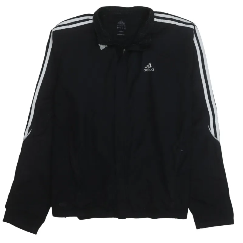 Adidas 90's Striped Sleeve Full Zip Up Sweatshirt Large Black sold by Vintage Club