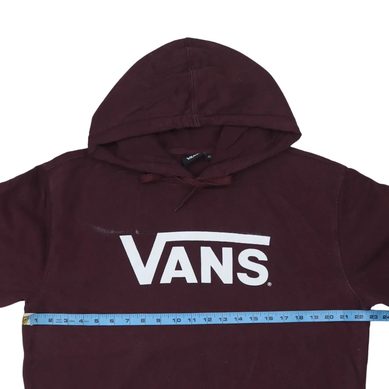 VANS 90's Spellout Pullover Hoodie Large Burgundy Red sold by Vintage Club product image thumbnail 5