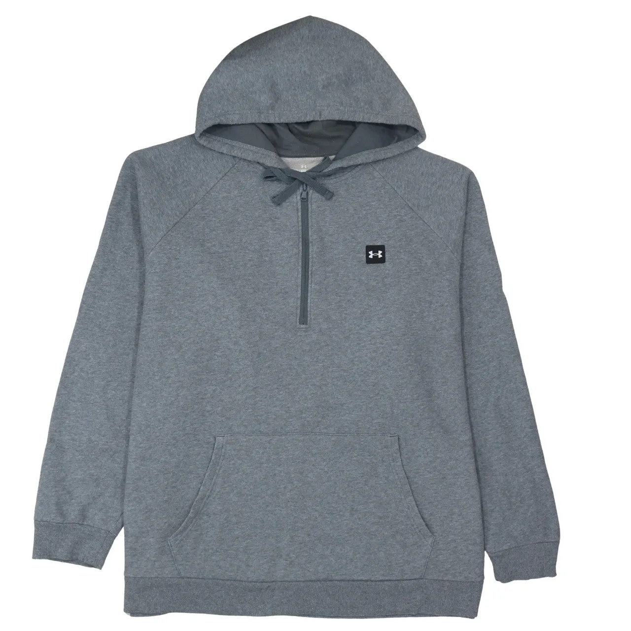 Under Armour 90's Drawstring Pockets Quarter Zip Hoodie XXXXLarge (4XL) Grey sold by Vintage Club