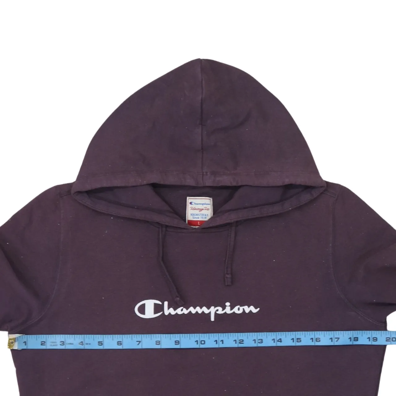 Champion 90's Spellout Pullover Hoodie Large Burgundy Red sold by Vintage Club product image thumbnail 5