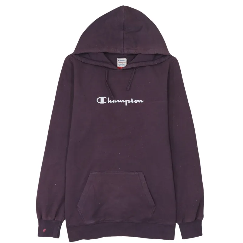 Champion 90's Spellout Pullover Hoodie Large Burgundy Red made by Champion
