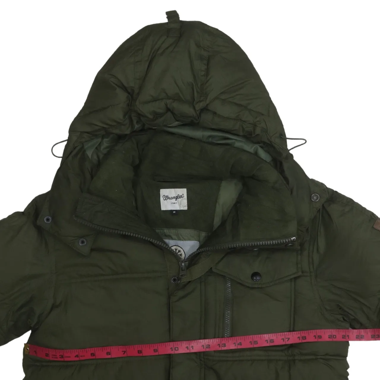 Wrangler 90's Hooded Full Zip Up Windbreaker Medium Green sold by Vintage Club product image thumbnail 5