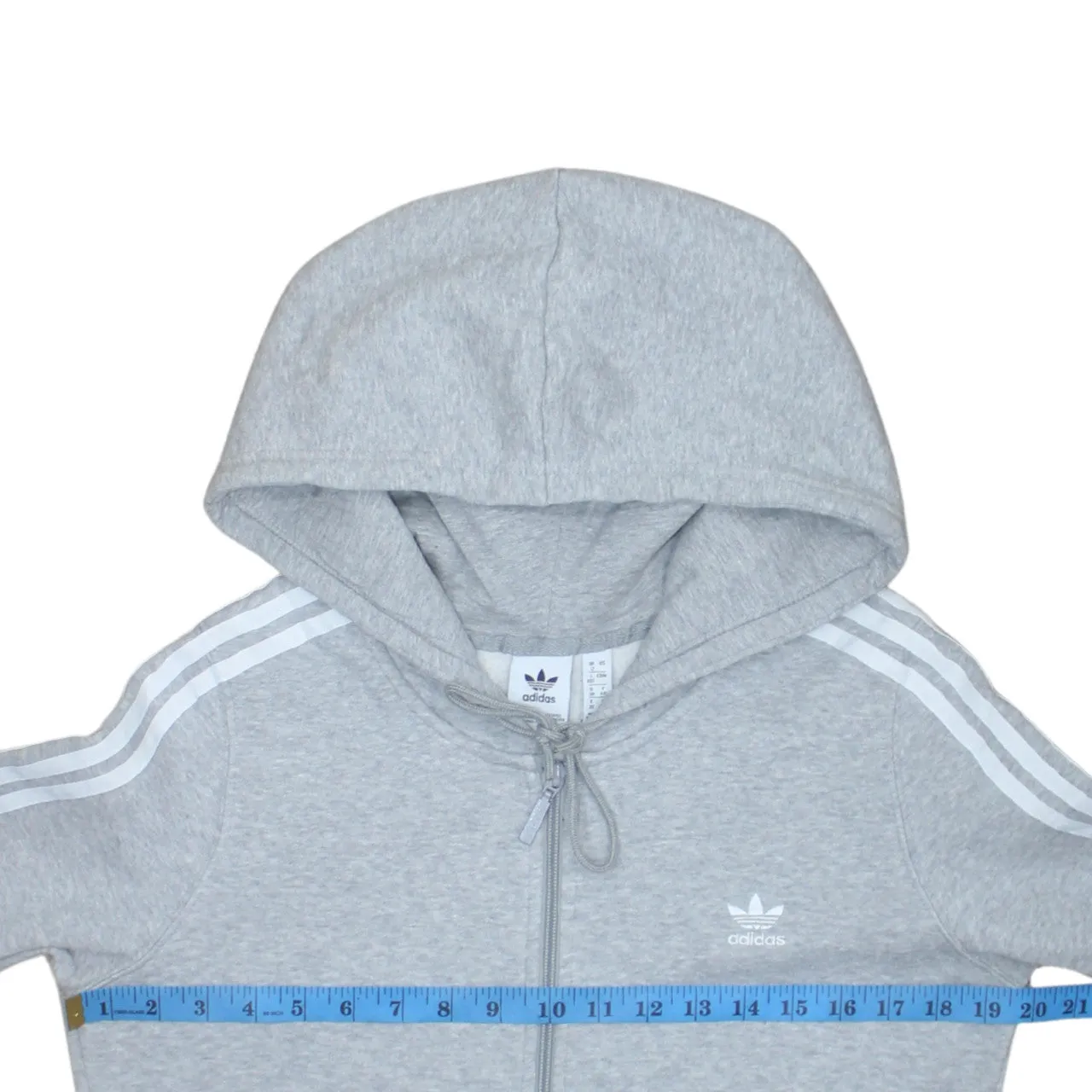 Adidas 90's Striped Sleeve Full Zip Up Hoodie Small Grey sold by Vintage Club product image thumbnail 5