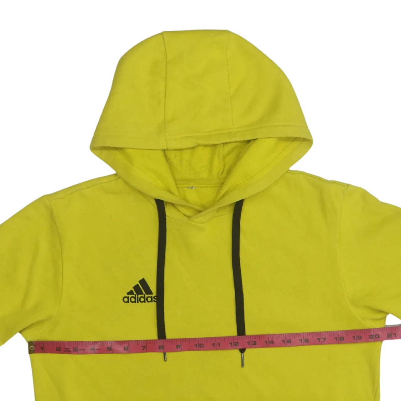 Adidas 90's Drawstring Pockets Pullover Hoodie Small Yellow sold by Vintage Club product image thumbnail 5
