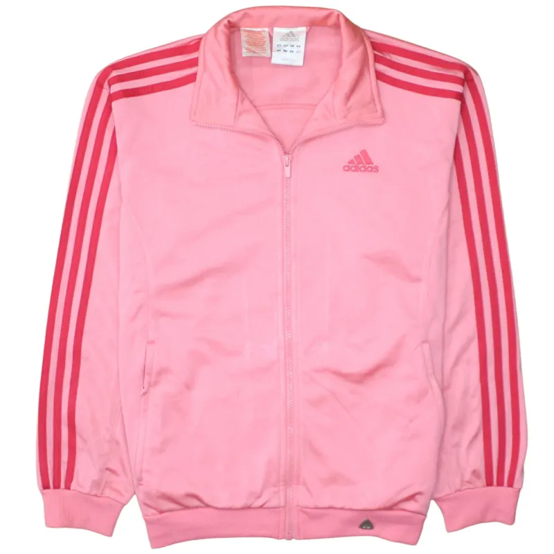 Adidas 90's Striped Sleeve Full Zip Up Windbreaker Large Pink made by Adidas