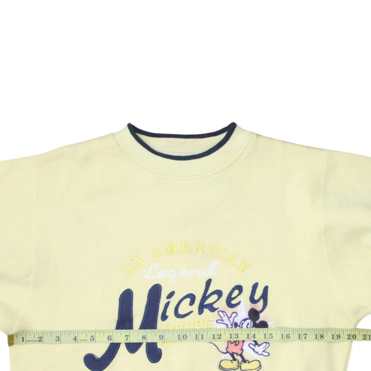 Disney 90's Mickey Mouse Crew Neck Sweatshirt Medium Yellow sold by Vintage Club product image thumbnail 5