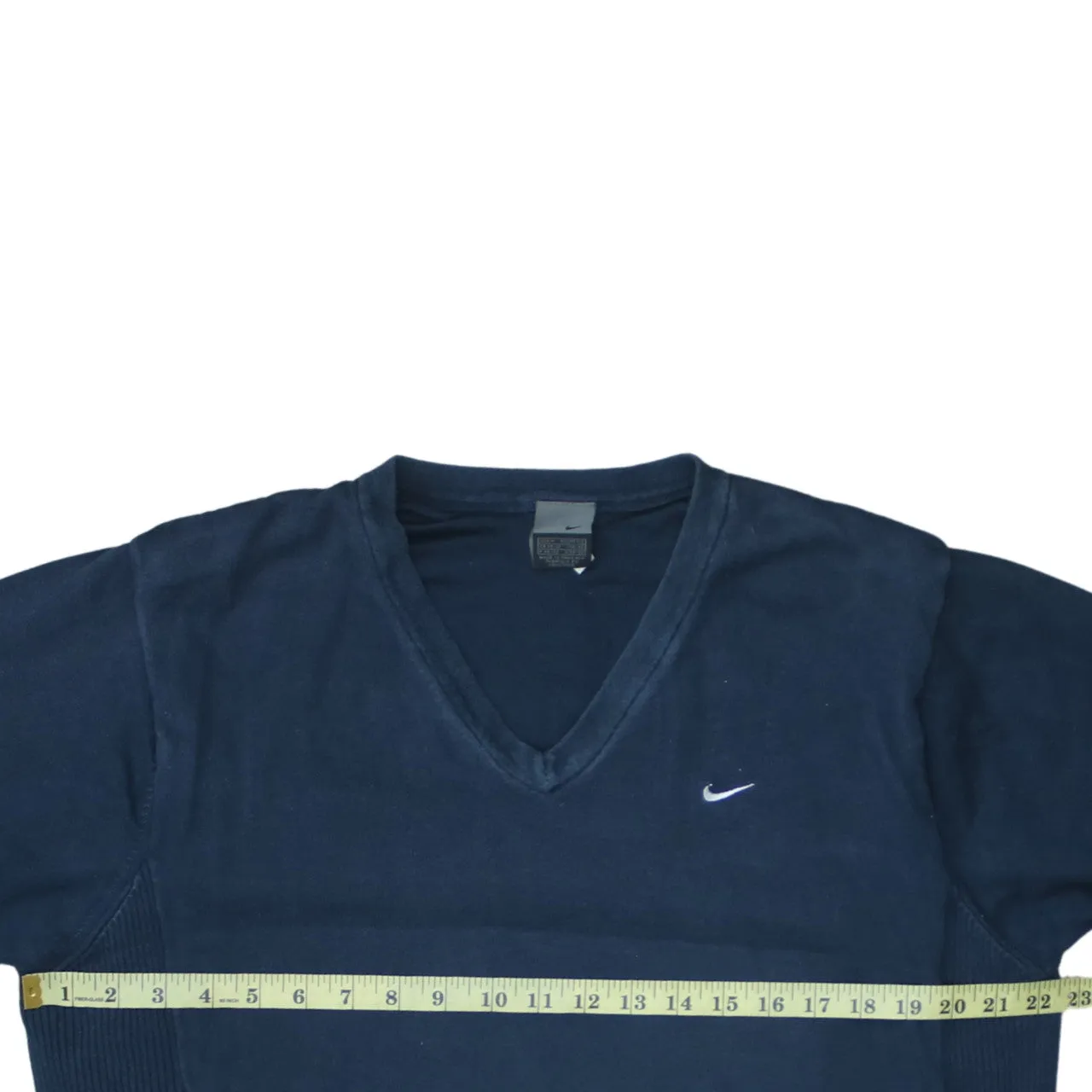 Nike 90's Swoosh V Neck Sweatshirt Medium Navy Blue sold by Vintage Club product image thumbnail 5