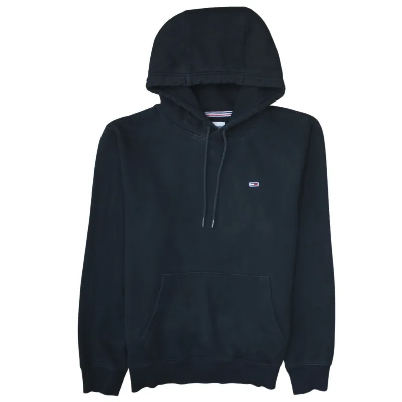 Tommy Jeans 90's Drawstring Pockets Pullover Hoodie Medium Black made by Vintage Club