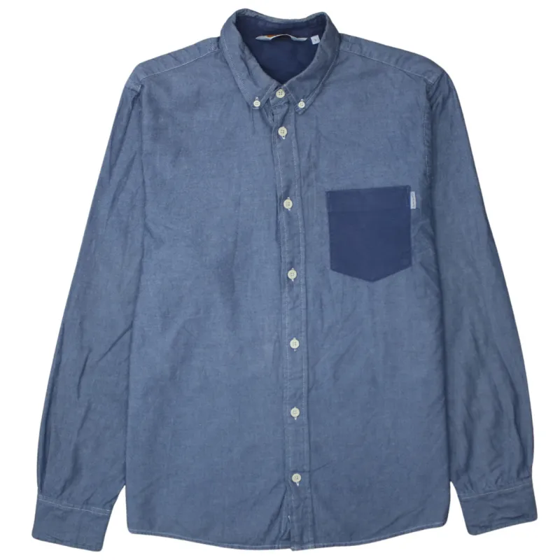 Carhartt 90's Long Sleeve Button Up Shirt Large Navy Blue sold by Vintage Club