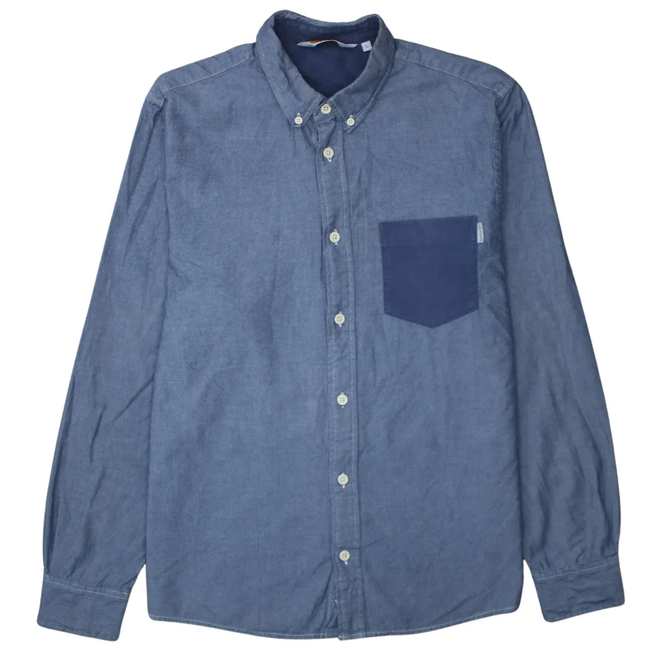 Carhartt 90's Long Sleeve Button Up Shirt Large Navy Blue sold by Vintage Club