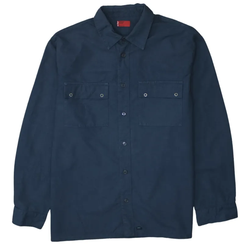 Levi's 90's Long Sleeve Button Up Shirt Large Navy Blue made by Levi's