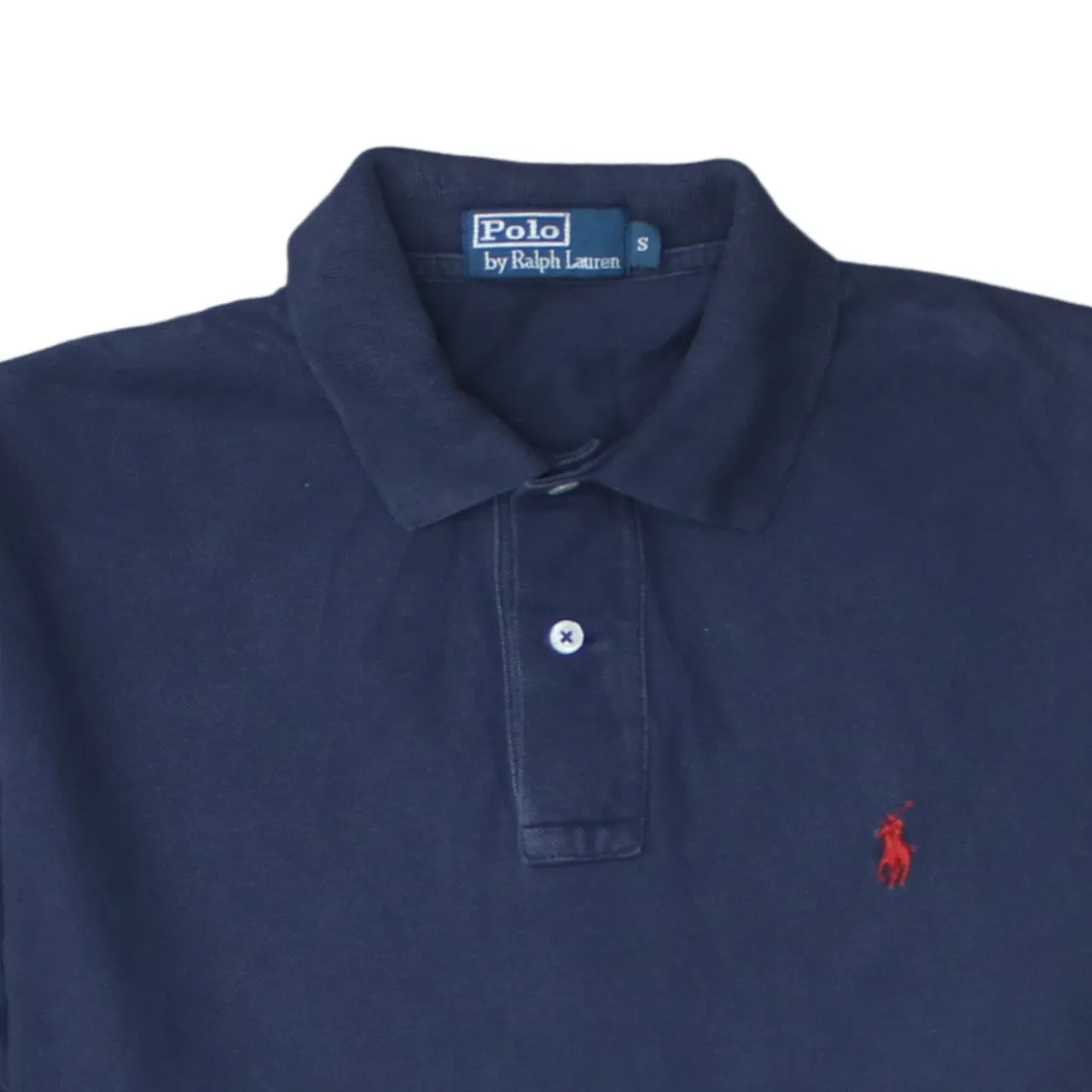 Polo Ralph Lauren 90's Short Sleeves Quarter Button Polo Shirt Small Navy Blue sold by Vintage Club product image thumbnail 3