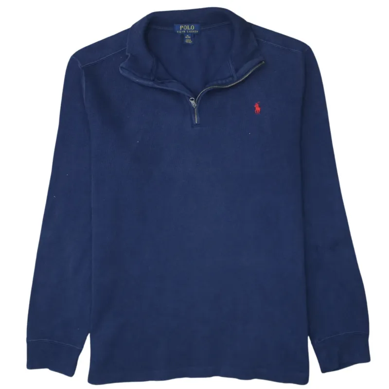 Polo Ralph Lauren 90's Lightweight Quarter Zip Sweatshirt XLarge Navy Blue sold by Vintage Club