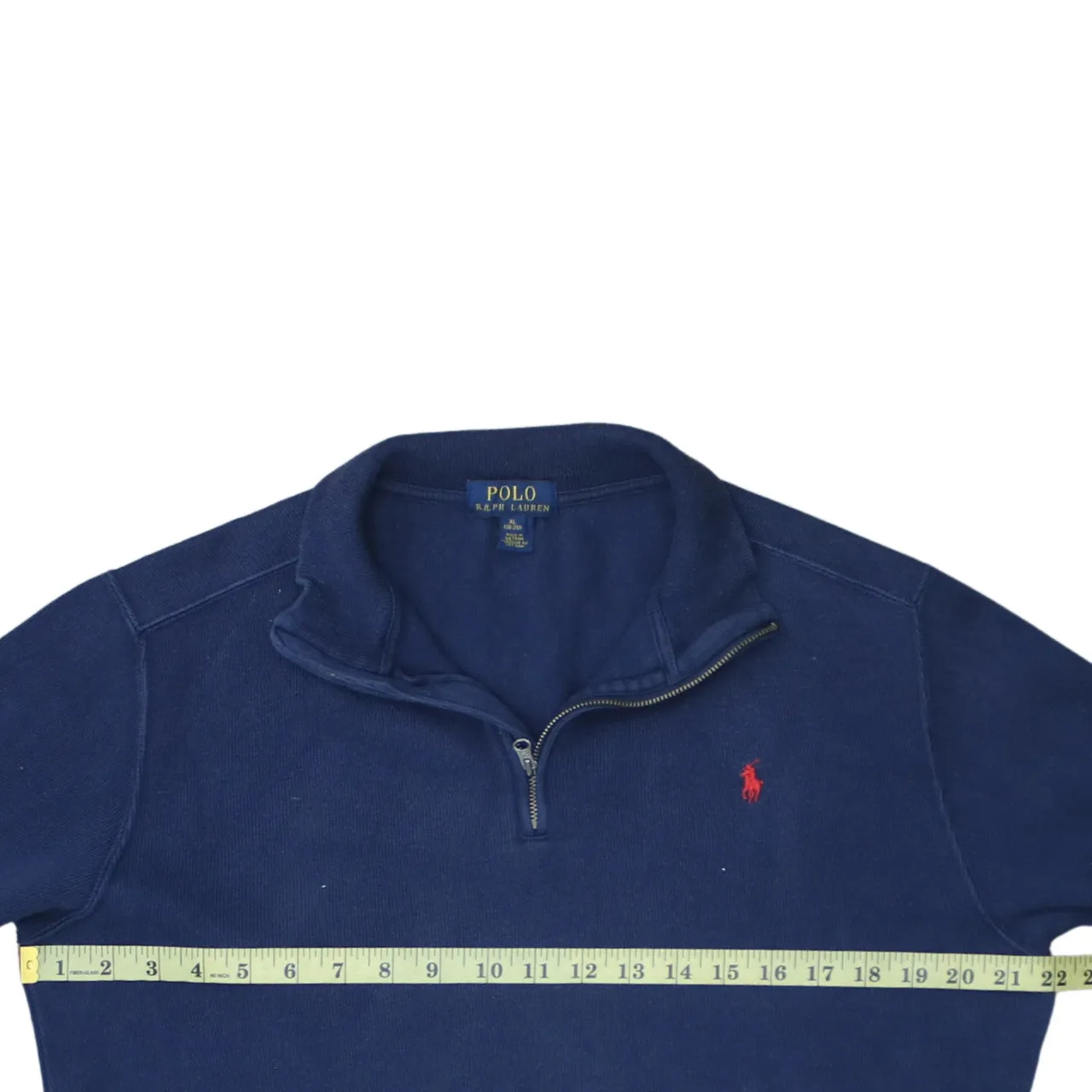 Polo Ralph Lauren 90's Lightweight Quarter Zip Sweatshirt XLarge Navy Blue sold by Vintage Club product image thumbnail 5