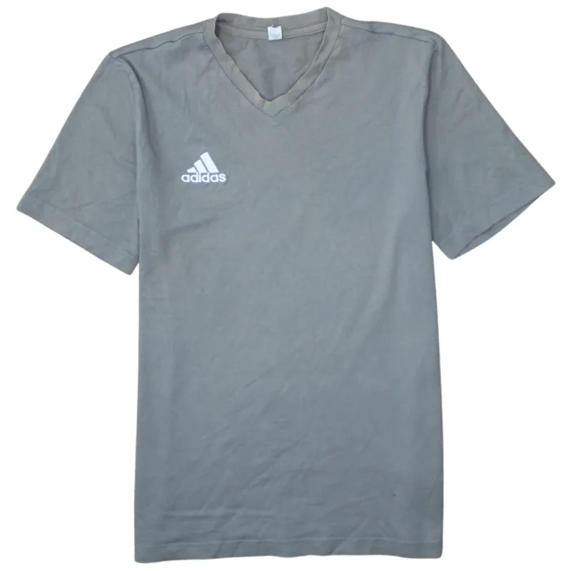 Adidas 90's Short Sleeves V Neck T Shirt Small Grey sold by Vintage Club