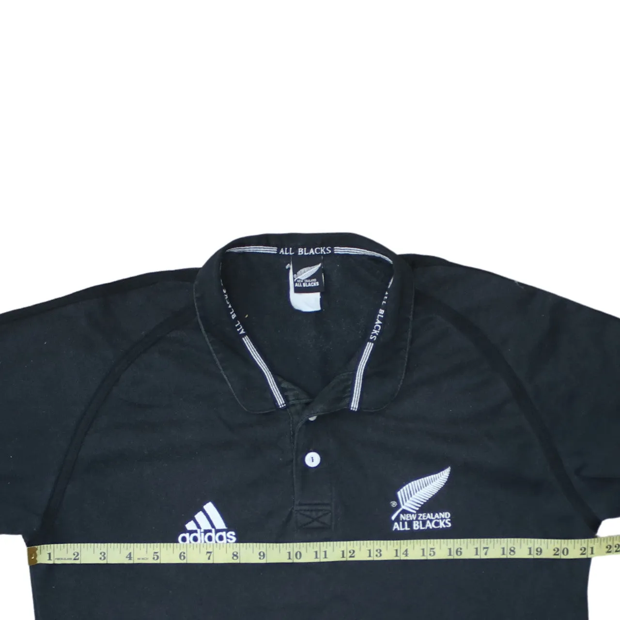 Adidas 90's Short Sleeves Quarter Button Polo Shirt Medium Black sold by Vintage Club product image thumbnail 5