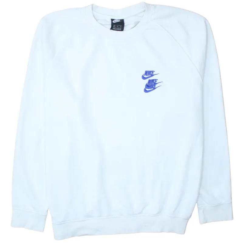 Nike 90's Swoosh Crew Neck Sweatshirt XXLarge (2XL) White made by Nike
