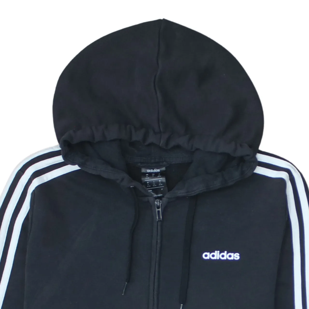 Adidas 90's Striped Sleeve Full Zip Up Hoodie XLarge Black sold by Vintage Club product image thumbnail 3