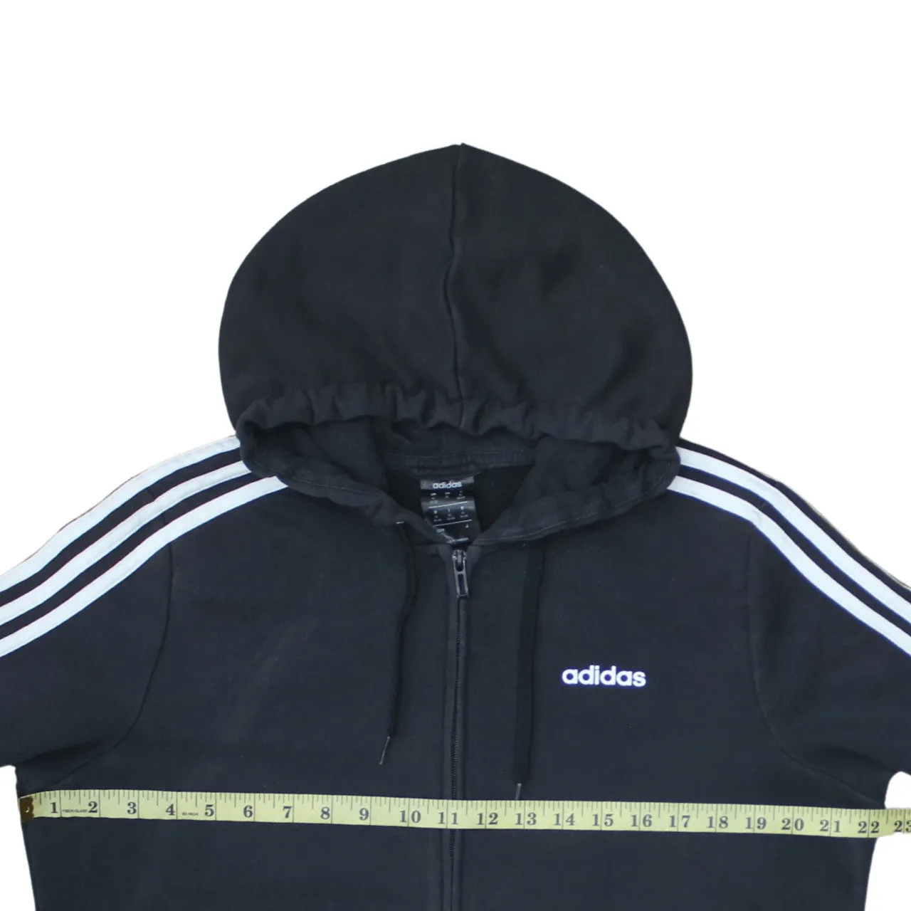Adidas 90's Striped Sleeve Full Zip Up Hoodie XLarge Black sold by Vintage Club product image thumbnail 5