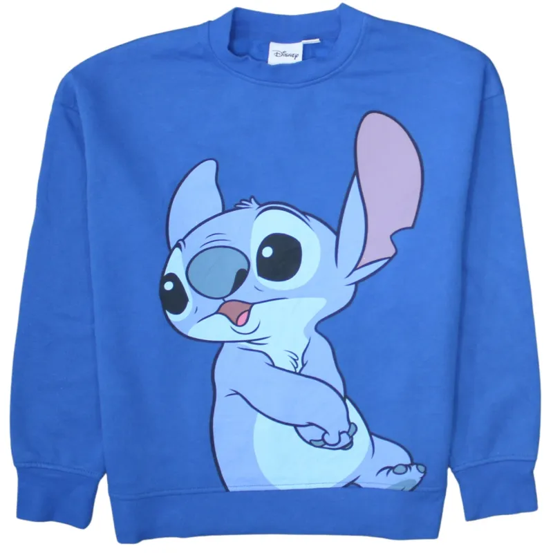 Disney 90's Stitch Crew Neck Sweatshirt Small Blue sold by Vintage Club