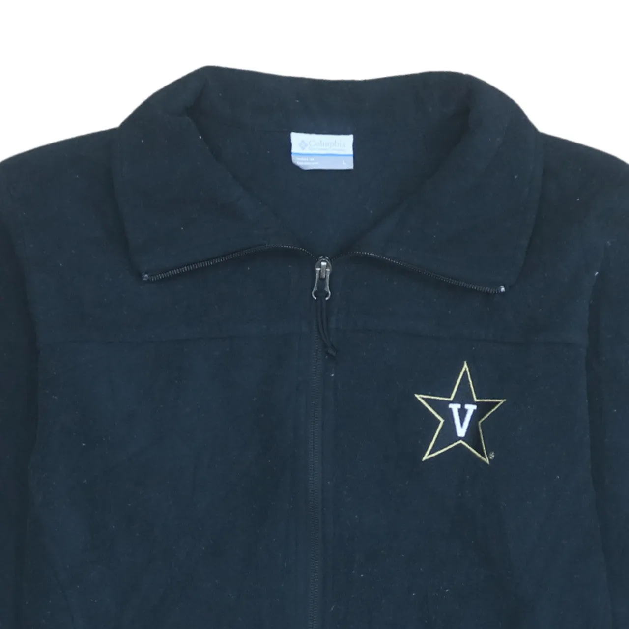 Columbia Black Fleece Jacket Women’s Large Embroidered Star Logo Zip Pockets Outerwear sold by Vintage Club product image thumbnail 3