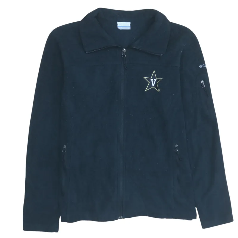 Columbia Black Fleece Jacket Women’s Large Embroidered Star Logo Zip Pockets Outerwear made by Columbia