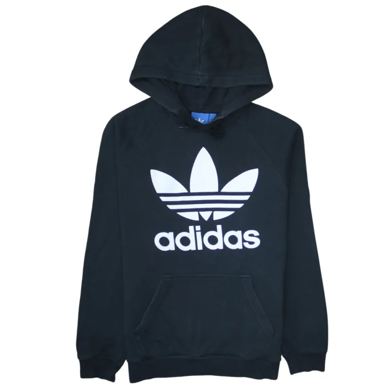 Adidas 90's Spellout Pullover Hoodie Small Black sold by Vintage Club