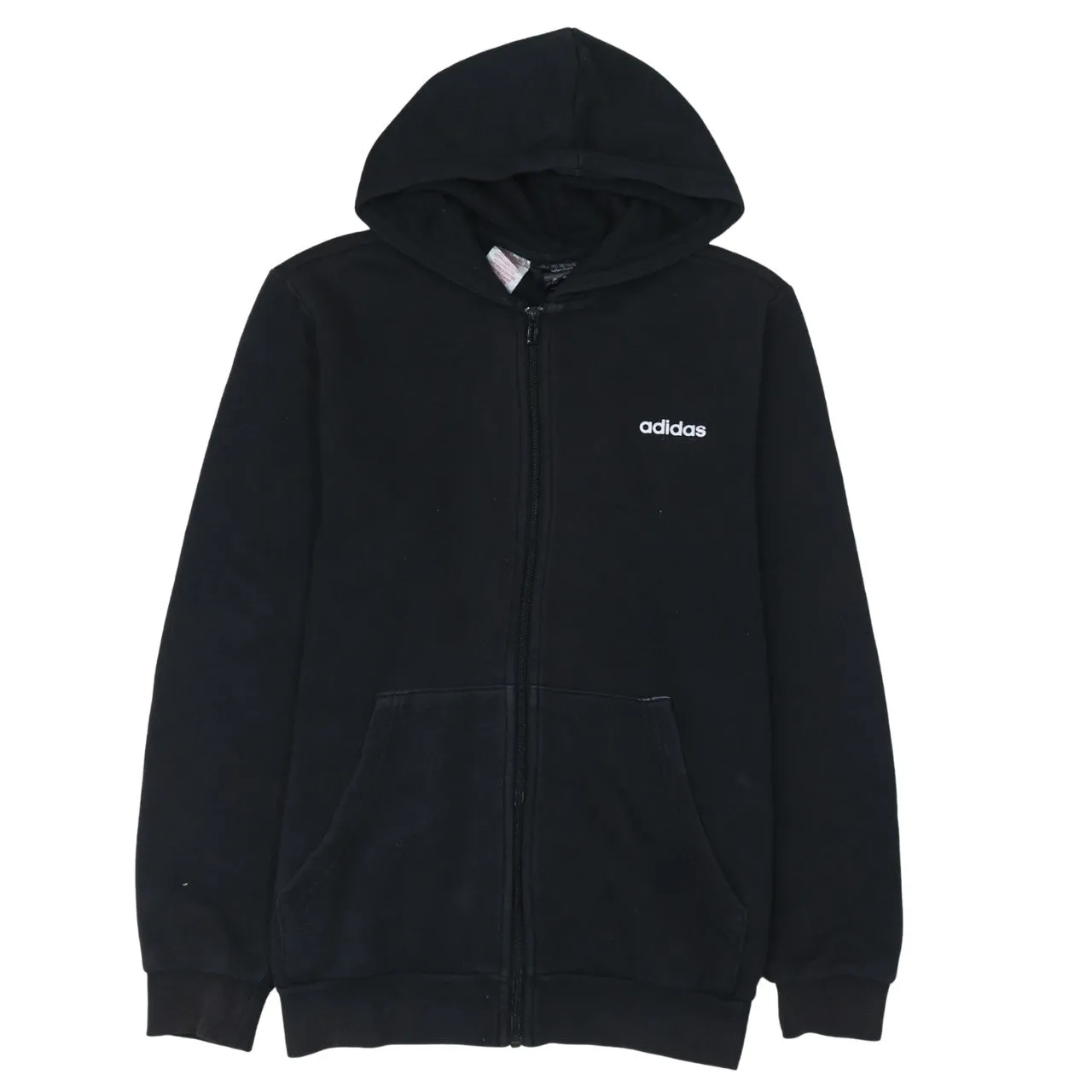 Adidas 90's Drawstring Pockets Full Zip Up Hoodie XLarge Black sold by Vintage Club