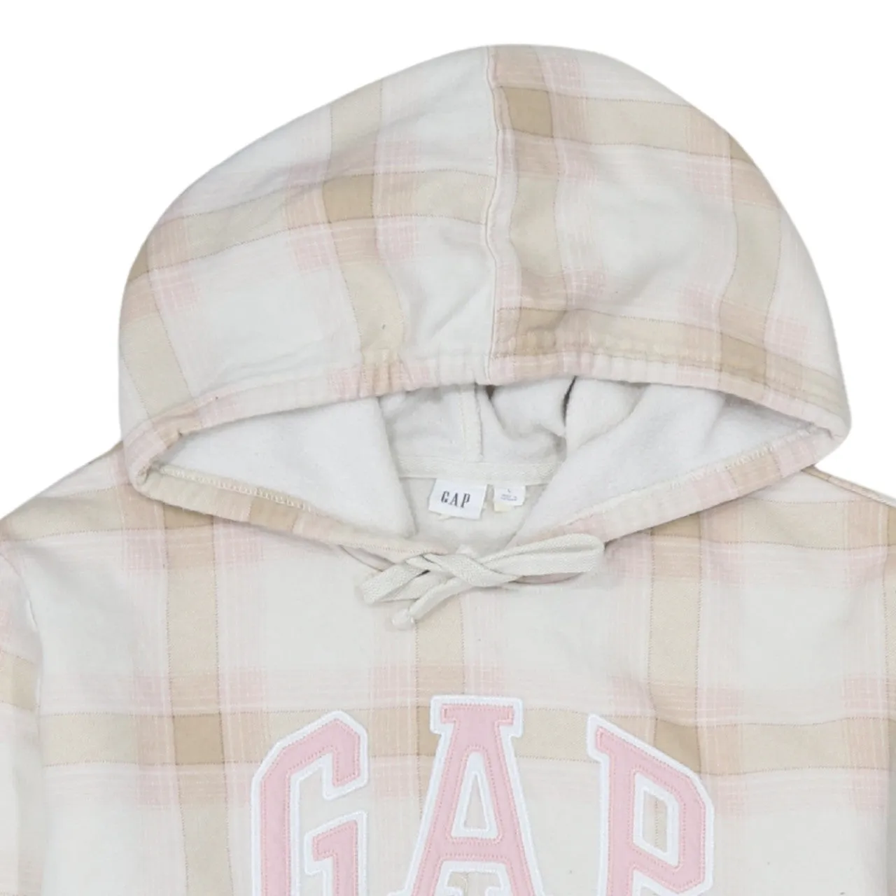 Gap 90's Spellout Pullover Hoodie Large Beige Cream sold by Vintage Club product image thumbnail 3