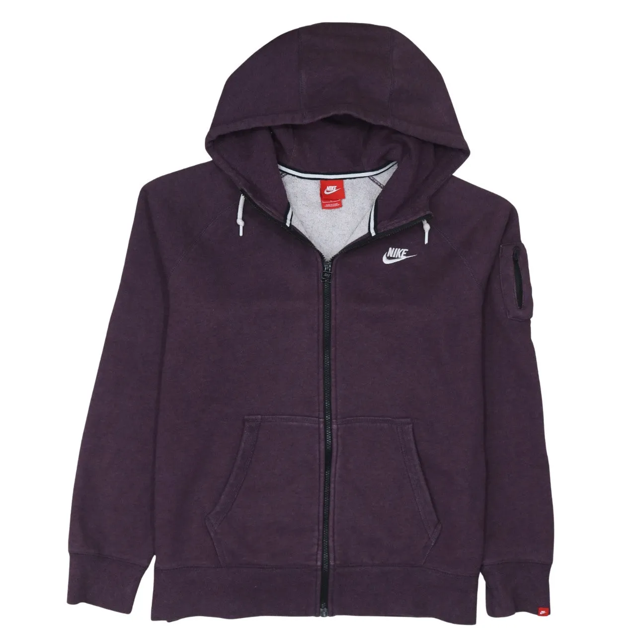 Nike 90's Swoosh Full Zip Up Hoodie Large Burgundy Red sold by Vintage Club