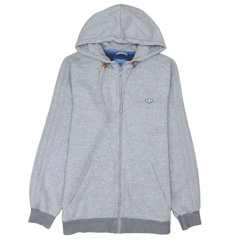 Adidas 90's Striped Sleeve Full Zip Up Hoodie Medium Grey sold by Vintage Club