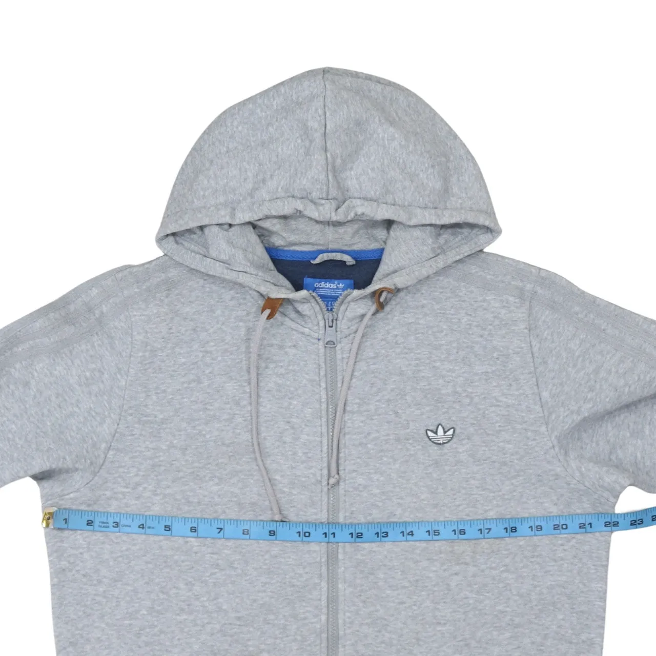 Adidas 90's Striped Sleeve Full Zip Up Hoodie Medium Grey sold by Vintage Club product image thumbnail 5