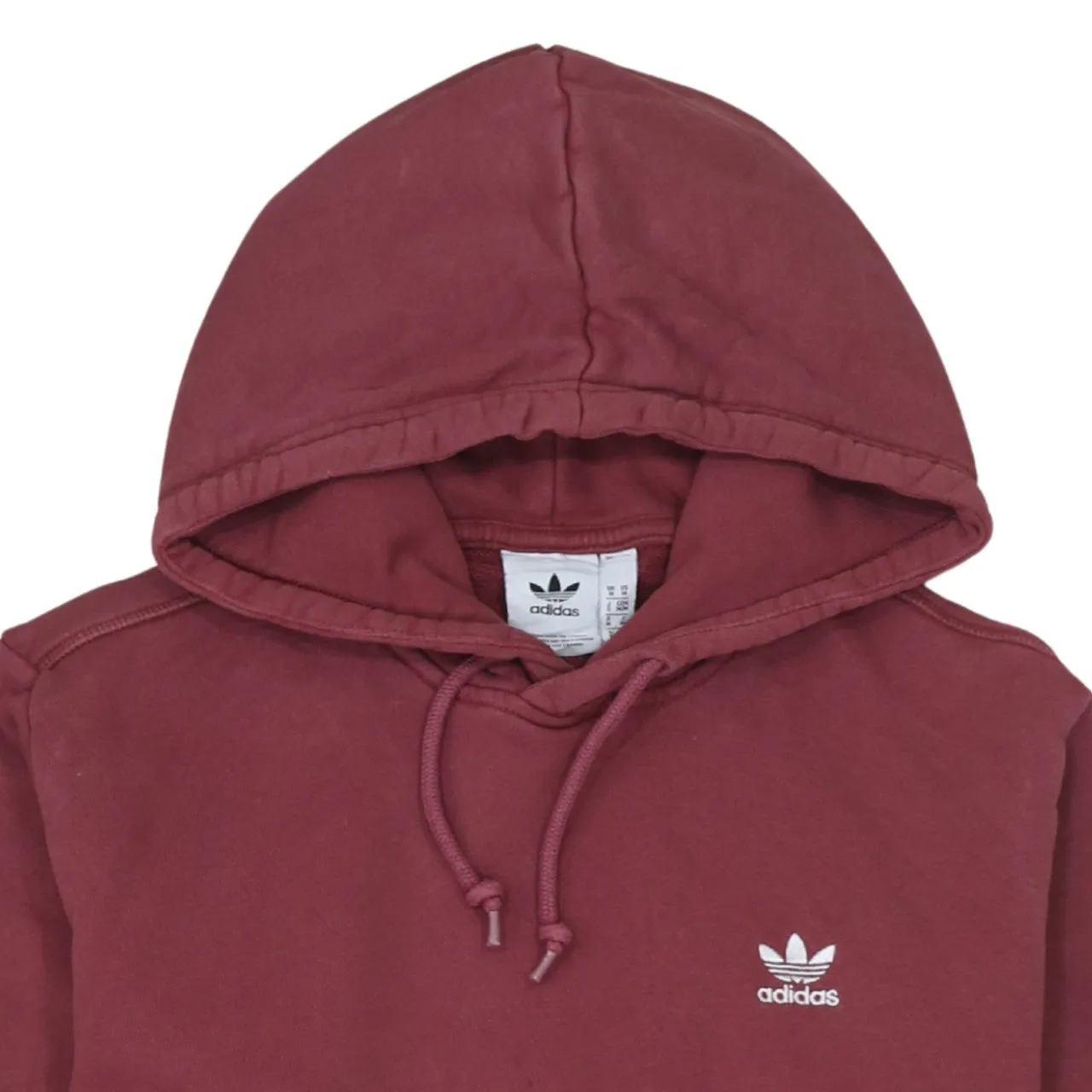 Adidas 90's Drawstring Pockets Pullover Hoodie Medium Red sold by Vintage Club product image thumbnail 3