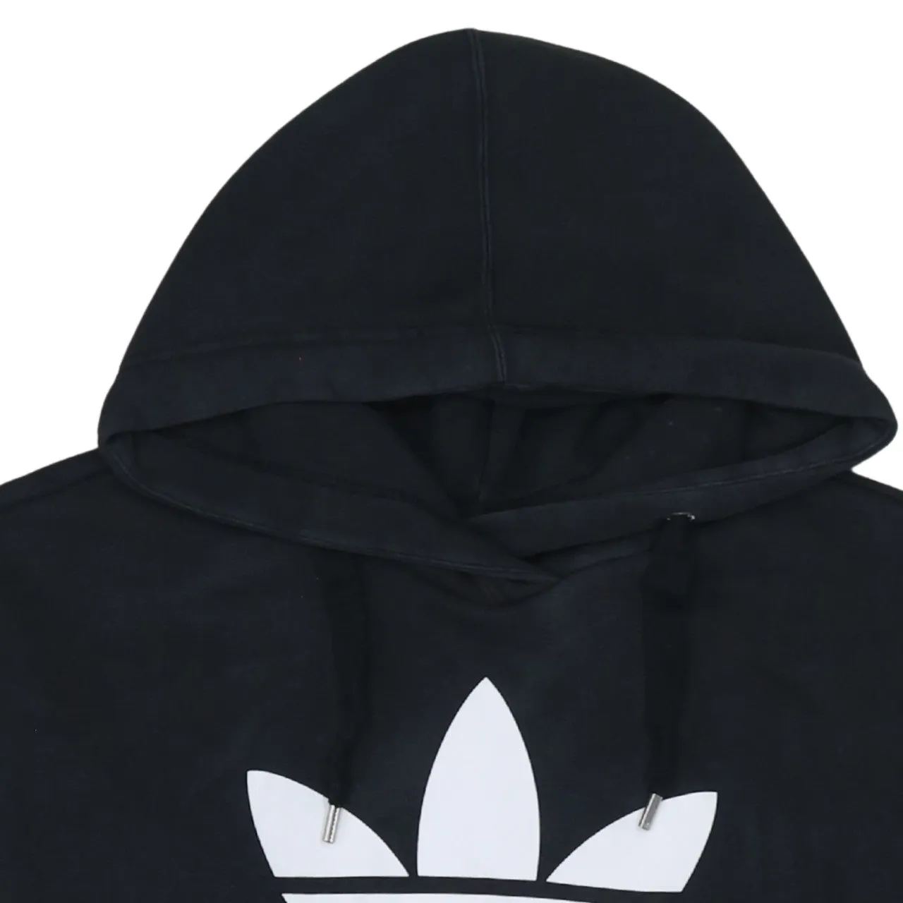 Adidas Black Hoodie Women’s Small Trefoil Printed Logo Front Pocket Pullover Sweatshirt sold by Vintage Club product image thumbnail 3