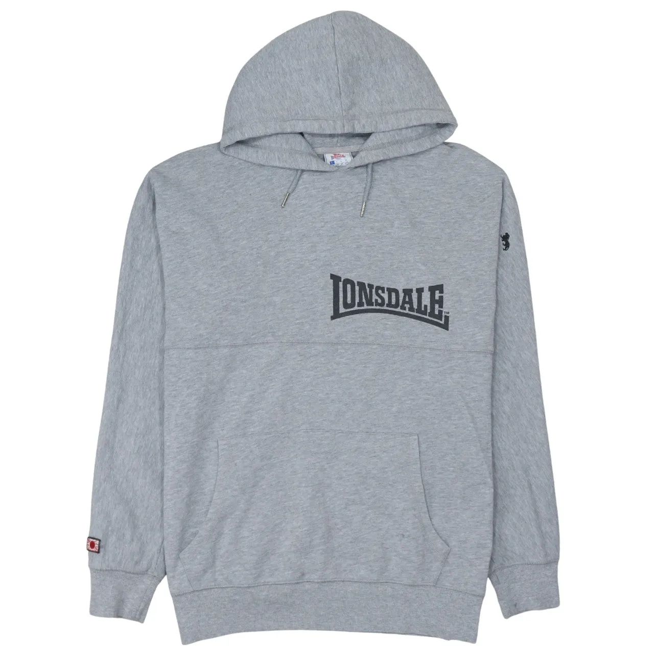Lonsdale London 90's Drawstring Pockets Pullover Hoodie Large Grey sold by Vintage Club