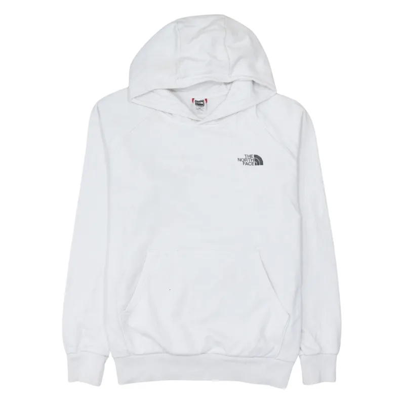 The North Face White Hoodie Men's Medium Printed Logo Front Back Pouch Pocket Pullover Sweatshirt made by The North Face
