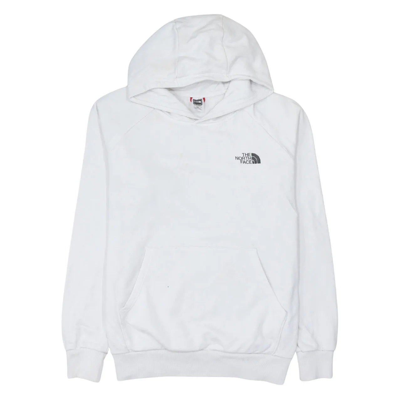 The North Face White Hoodie Men's Medium Printed Logo Front Back Pouch Pocket Pullover Sweatshirt sold by Vintage Club