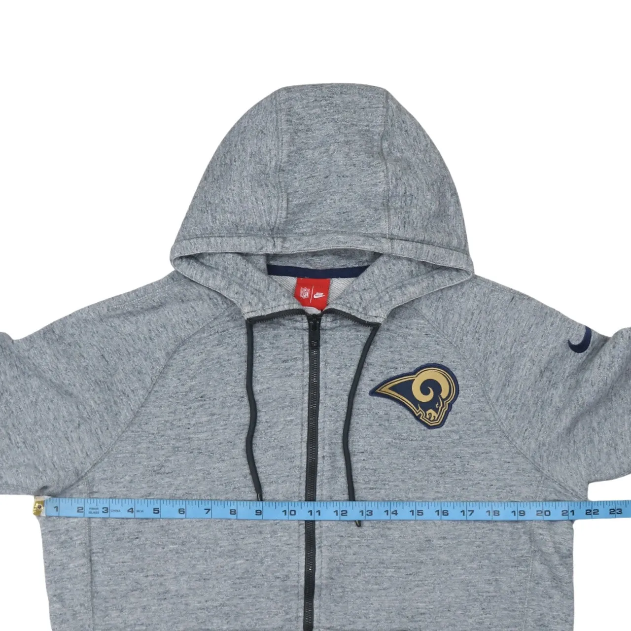 Nike 90's Swoosh Full Zip Up Hoodie Medium Grey sold by Vintage Club product image thumbnail 5