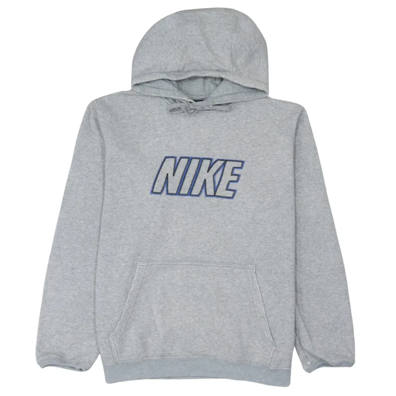 Nike 90's Spellout Pullover Hoodie Large Grey sold by Vintage Club
